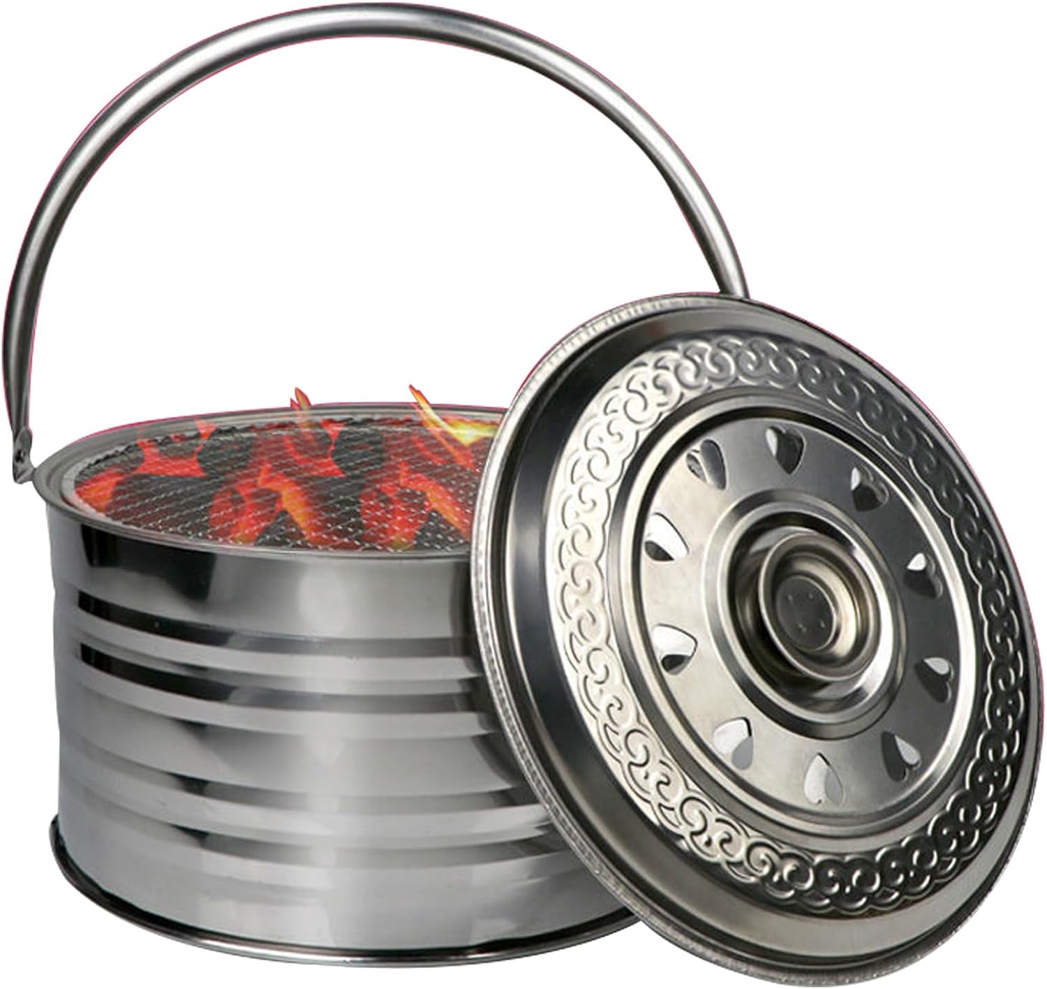 Multifunctional Fire Pit 32 x 20 cm,Stainless Steels,Outdoor Patio Heater for Barbecues,Parties and Camping,Please Select Accessories According to Your Needs (B)