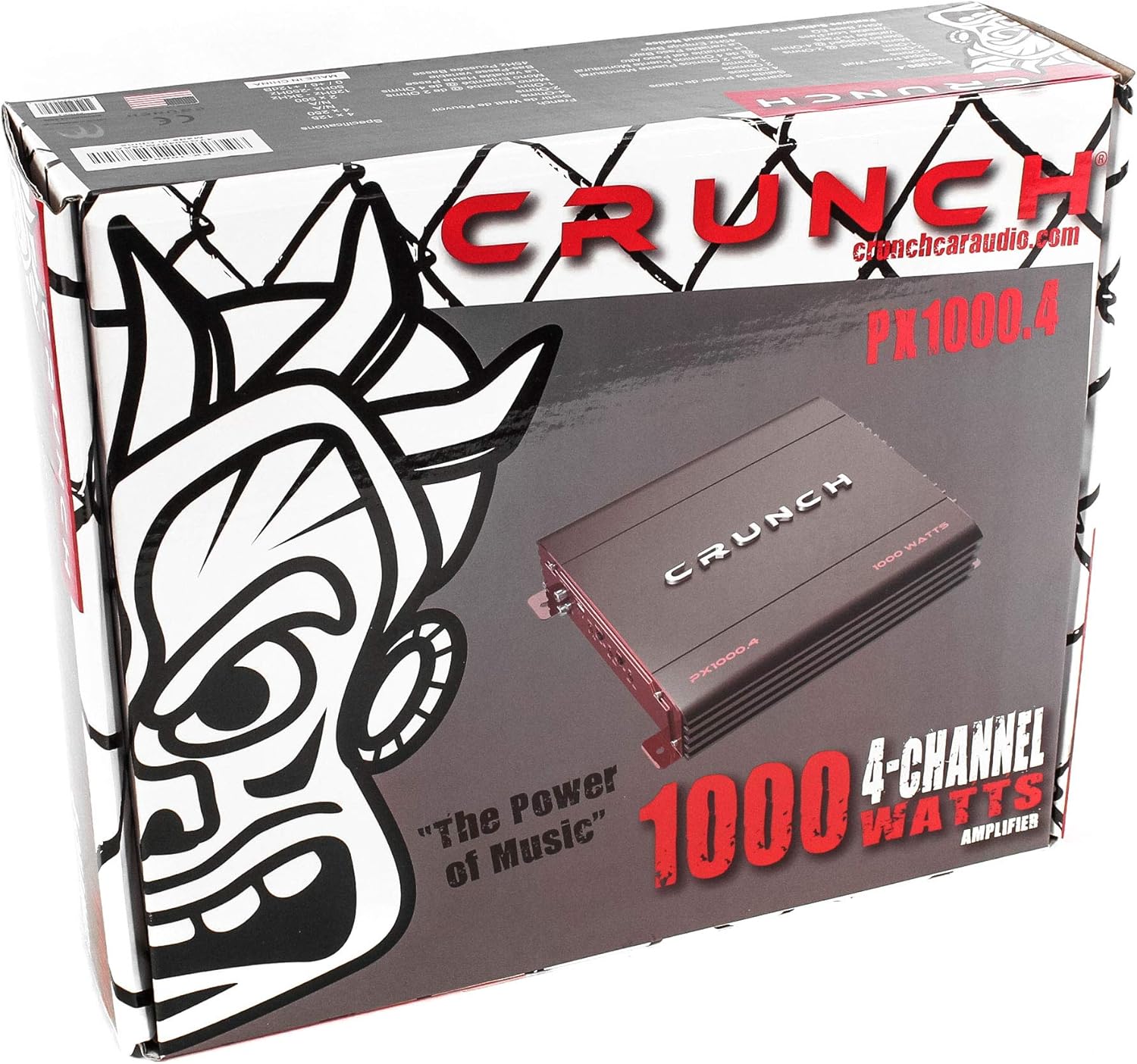 Crunch 4 Channel 1000W A/B Class Stereo Amplifier (2 Pack) & Wiring Kit