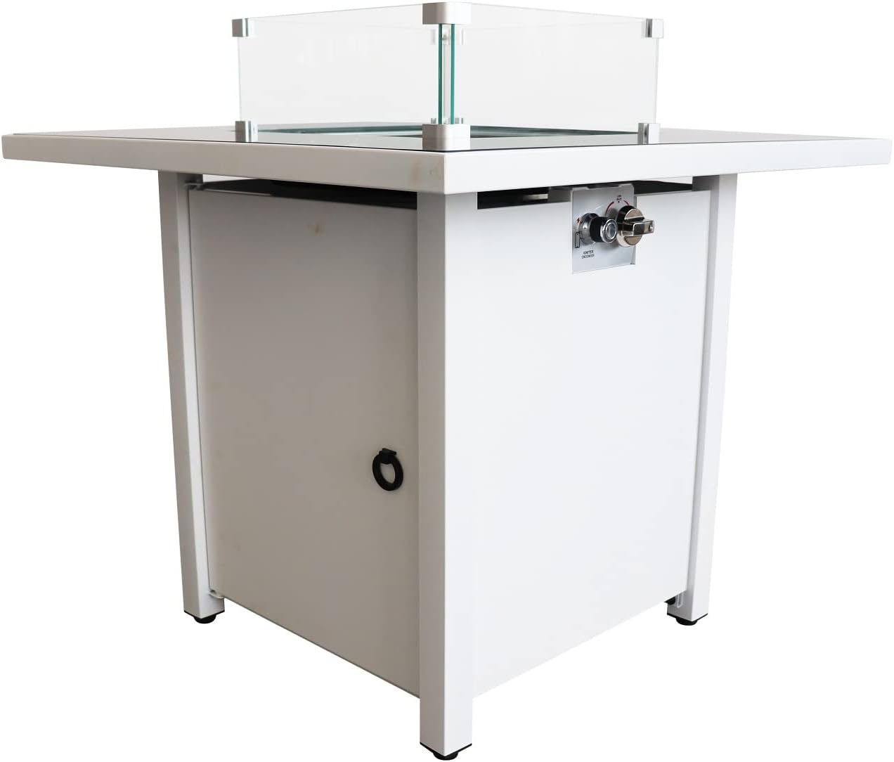 Fire Pit for Outdoor Home Garden Backyard Fireplace (30 Inch Steel White)