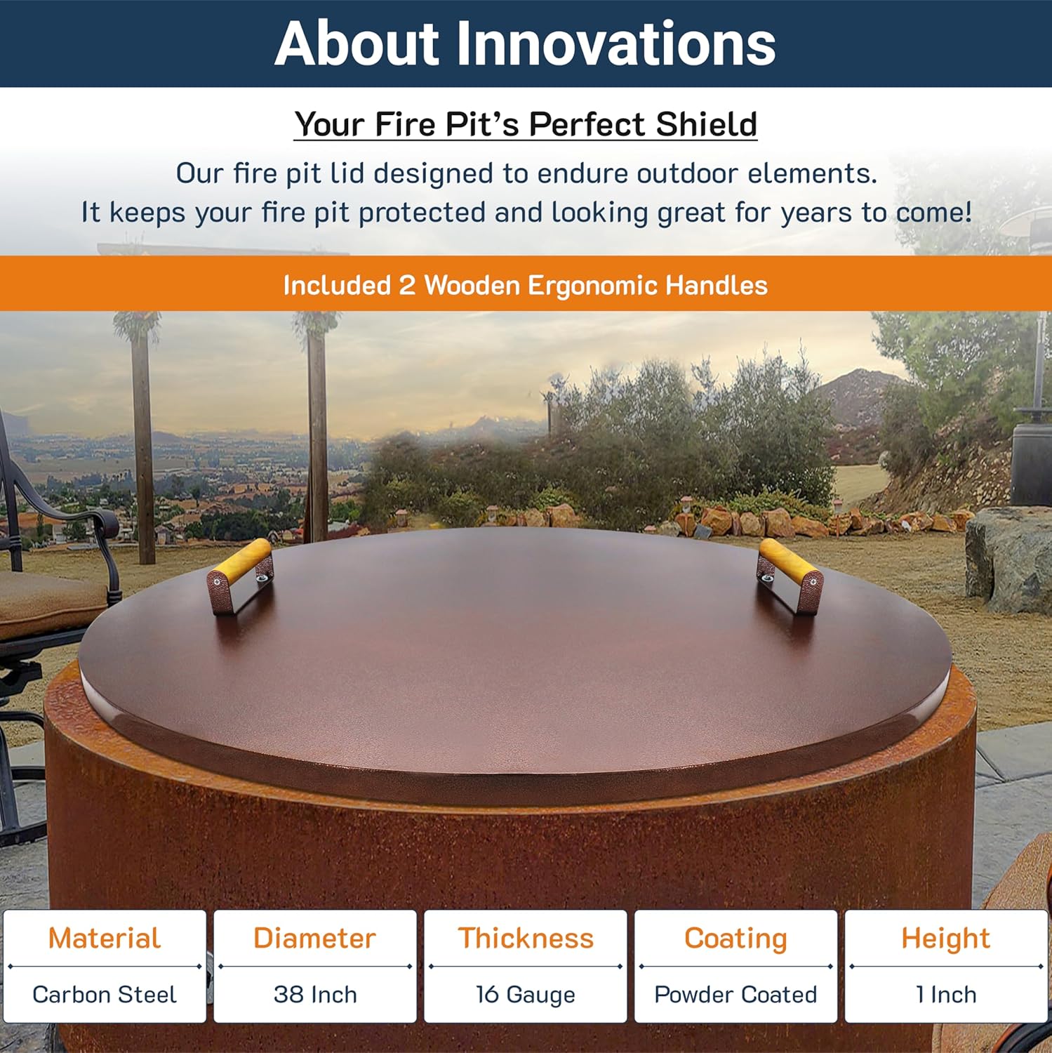 Febtech Outdoor Fire Pit Lid 38