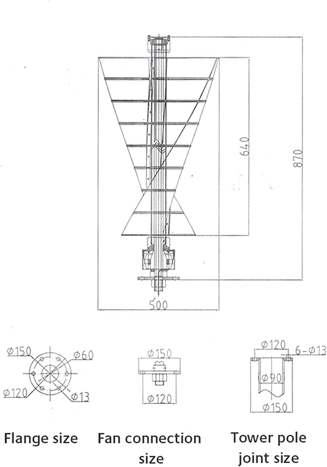 Wind Turbine Generator Green Portable Vertical Wind Turbine Helix Blade Wind Power Turbine Generator for Home Camping