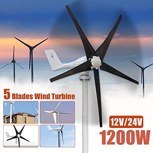 8000W 12V 24V Wind Turbine Generator with 5 Blades Horizontal Windmill Energy Wind Turbine Generator Charge for Home Camping