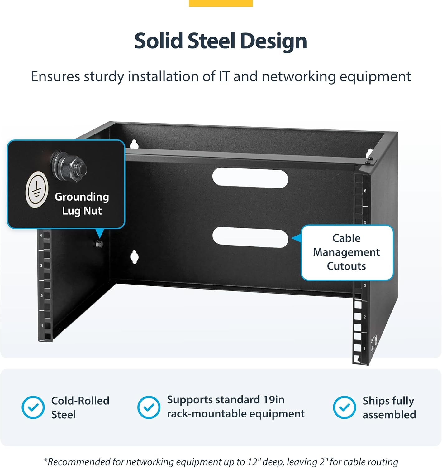 StarTech.com 6U Wall Mount Network Rack - 14 Inch Deep (Low Profile) - 19
