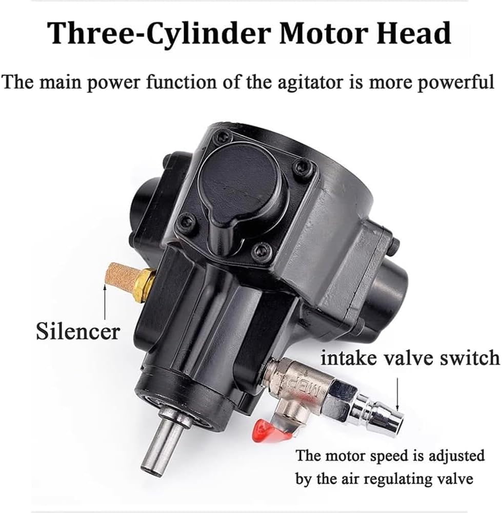 Pneumatic Paint Mixer 5 Gallon/20L Pneumatic Paint Mixer Machine, Air Agitator Blender Stirrer, Desktop Vertical Air Agitator