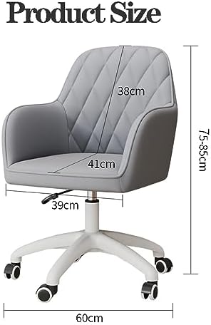 Desk Chair Vanity Chair Stool for Makeup with Wheels and Back Modern Accent Chair Home Office Chair Task Armchair Adjustable Rolling Swivel Chair for Bedroom Vanity Room (Color : Blue)