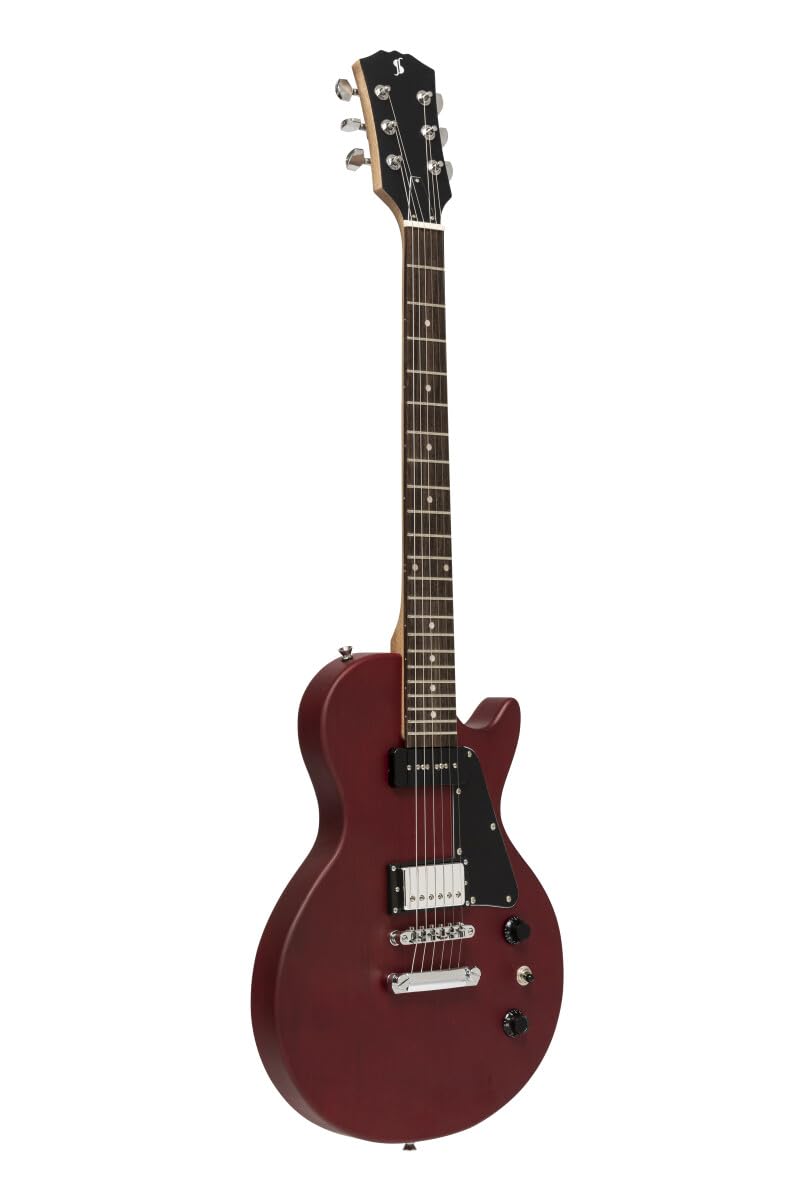 Stagg SEL-HB90 CHERRY Standard Series Electric Guitar l Solid Mahogany Body l Flat Top l Cherry Finish