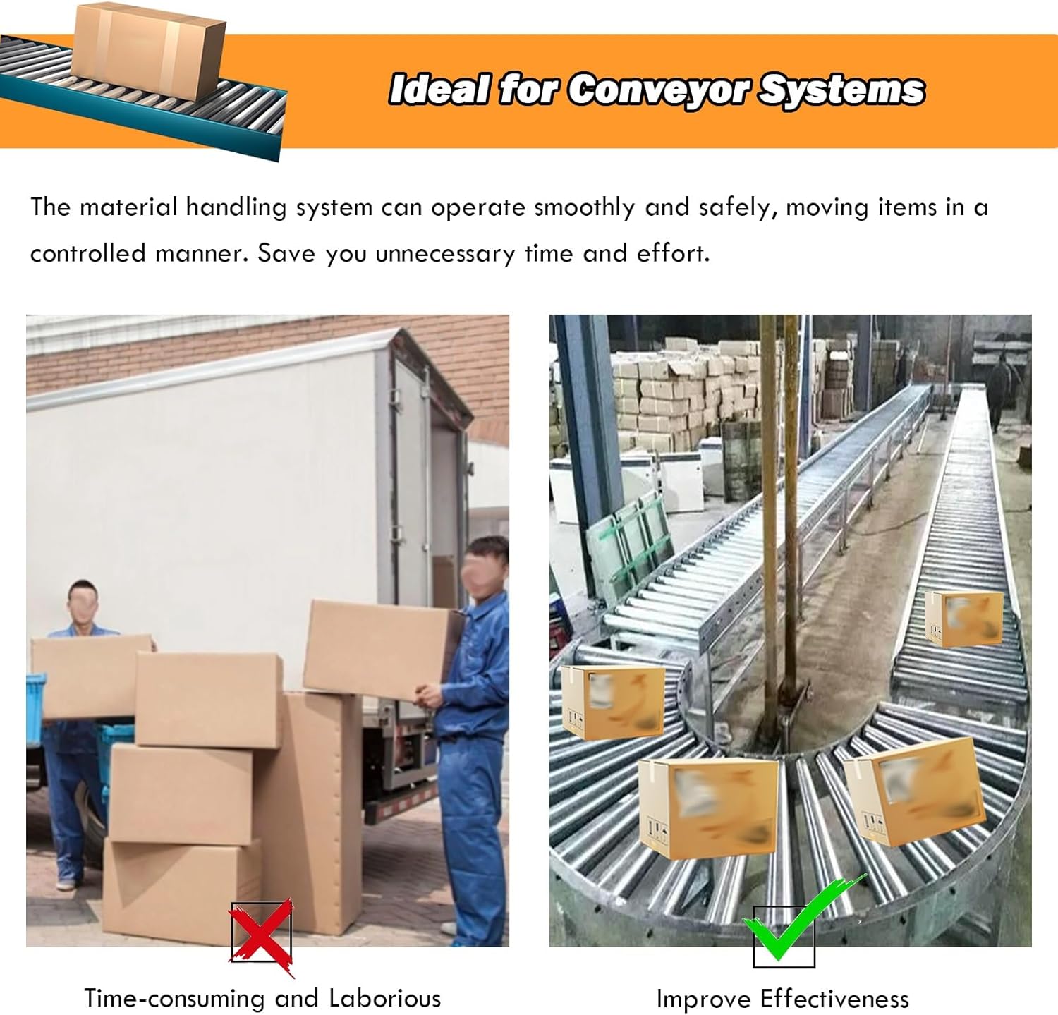 30 Pack Stainless Steel Gravity Roller Conveyor - 1.5