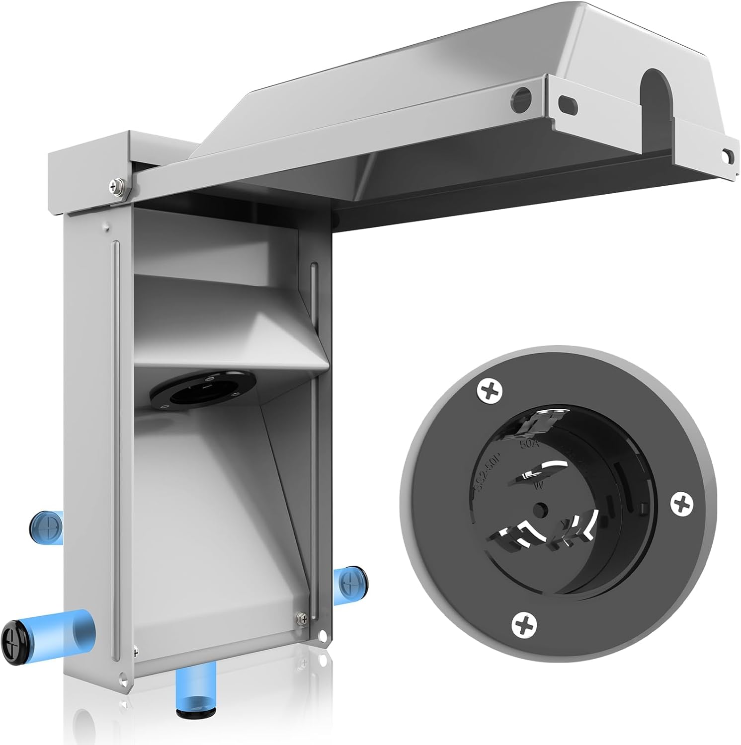50A Generator Setup SS2-50P Power Inlet Box with Interlock Kit (suiable for Squared QO 150/200A Panel), Safety Solution for homeowners During Outage