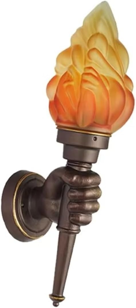 Industrial Simple Wall Lamps Modern Creative Torch Hand Lamp Vintage Wall Lamp for Bathroom Loft Stair Outdoors Lighting Fixture,Simple