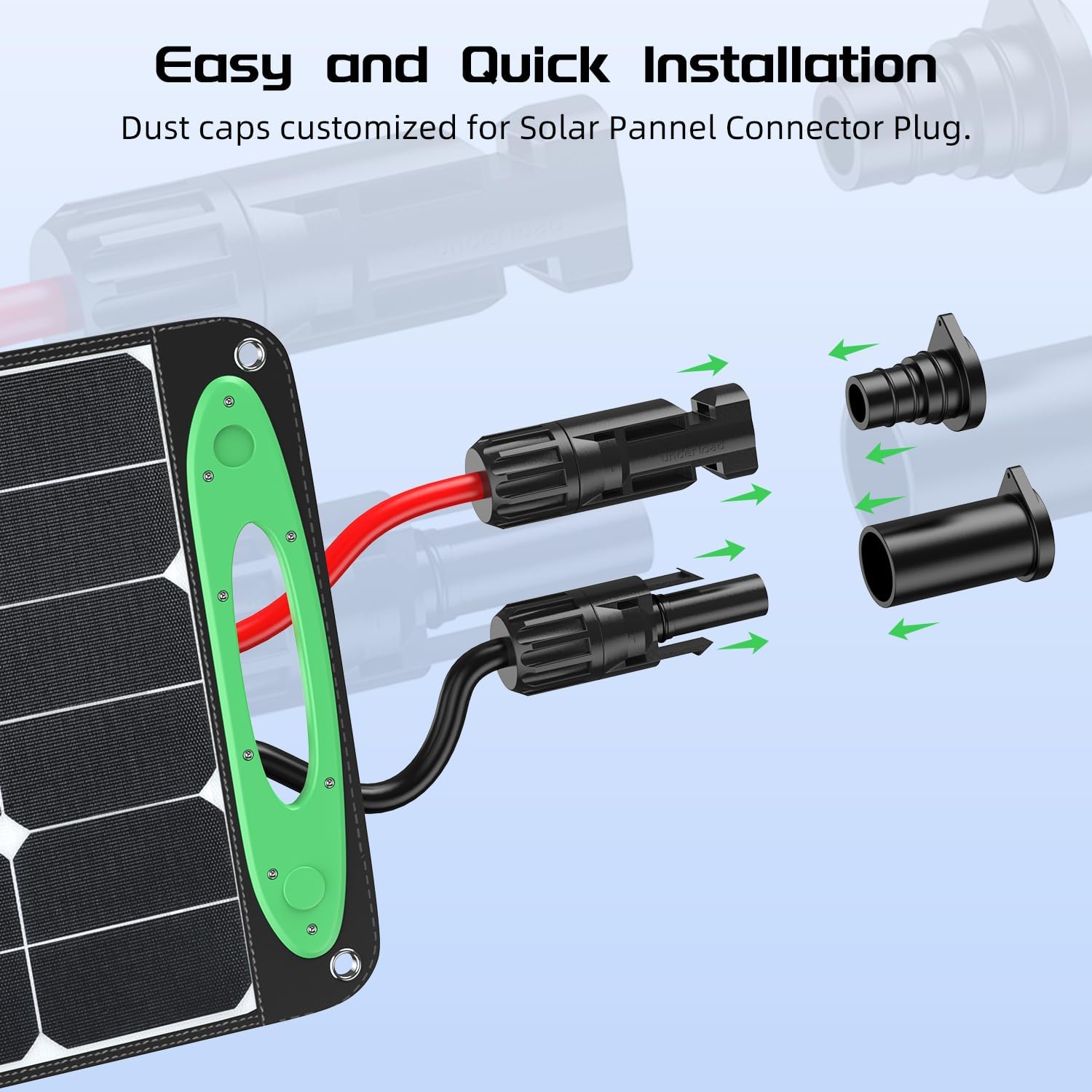 Bateria Power 200 Pairs Solar Connector Caps, IP68 Weather Resistant Dust Male and Female Cap for Solar Panel Connectors