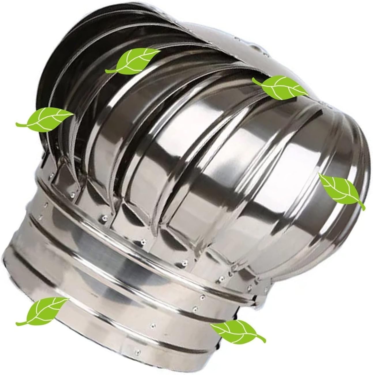 Internally Braced, Wind Turbines Whirlybird Turbines, Cap Vent Round, Can Be Used for Office Space, Public Environment Ventilation and Air Exchange, Smooth Surface (Silver 250mm(10in))