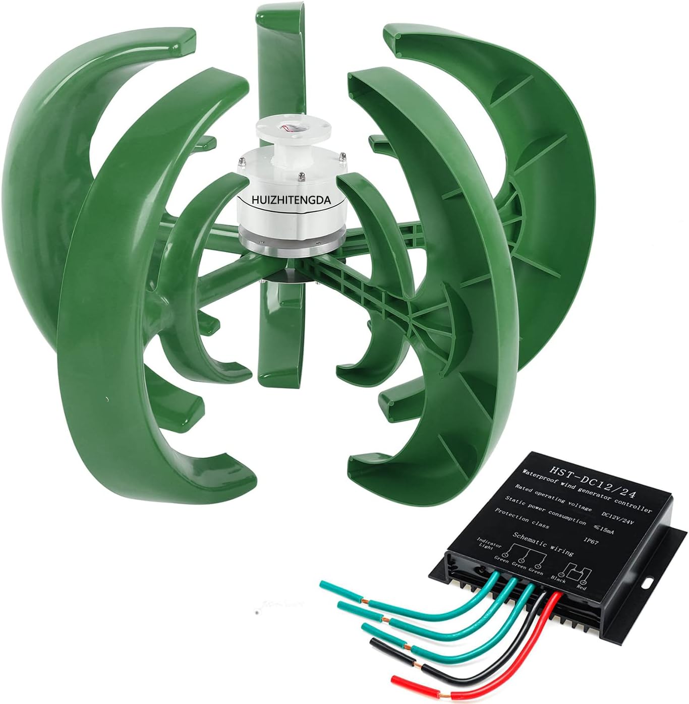 10000W Vertical Axis Wind Turbine Generator, 12V 24V 48V Low Noise Helical Design Windmill for Home, Boats, Street Lighting,12V