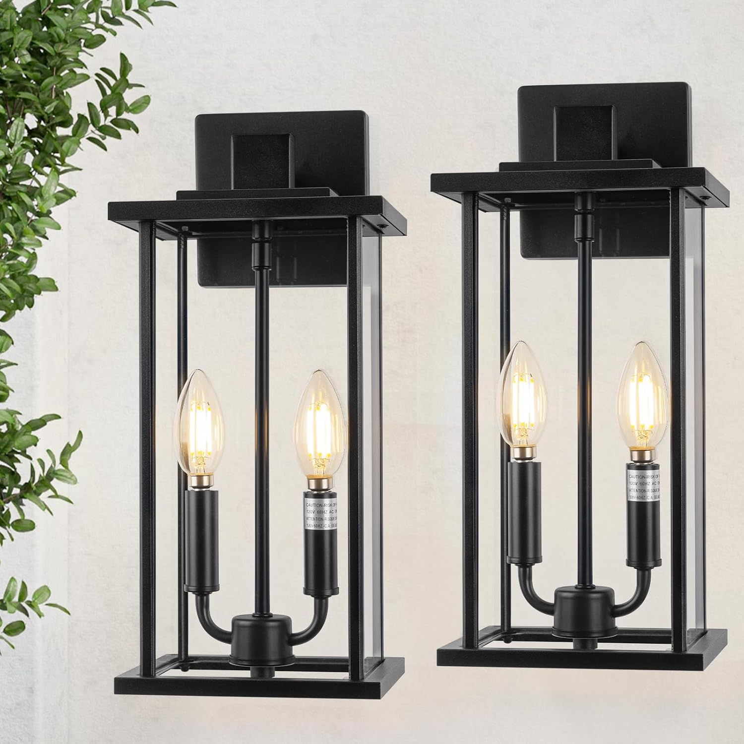 2-Pack Large Outdoor Wall Light, 16
