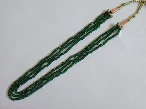 3 line emerald chalcedony micro faceted necklace - necklace 15-18 inches long - beads measure 3-4mm