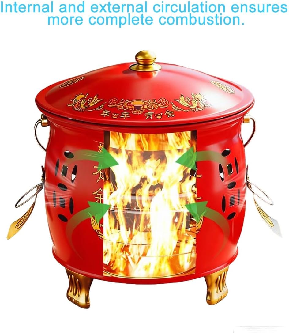 Incinerator, Outdoor Fire Pit, Metal Barrel, Including Tripod, Fire Hook, for Wood, Garden, Backyard, Farm, Patio, Beach(49cm/19in)