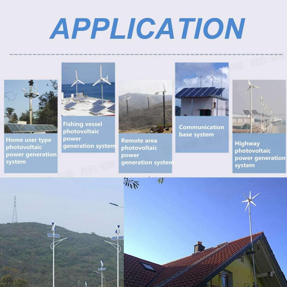 SISHUINIANHUA 2400W 3 Blades DC 12V 24V Wind Turbine Generator Kit with Charge Controller with Magnetic Bearing Alternator for Home Or Camping,12v