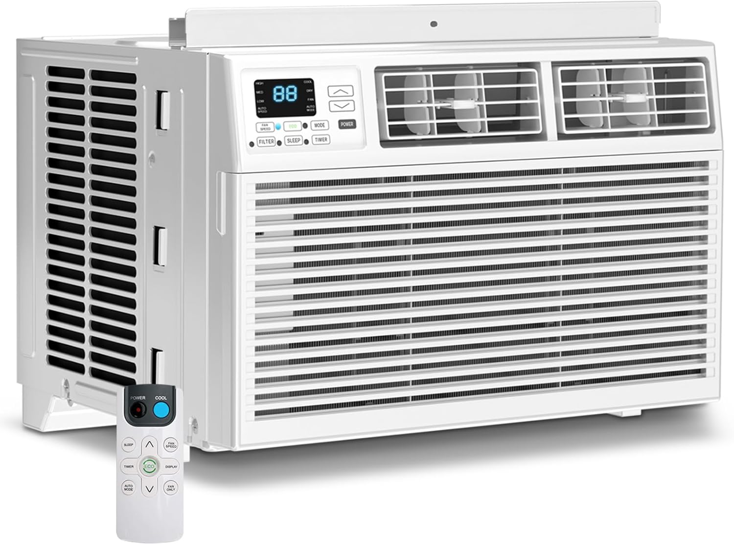 Window AC Unit, 10000 BTU Window Air Conditioner, Cool Rooms up to 450 Sq.Ft., 6-in-1 Modes,24H Timer, Energy Saving, Remote Control, Perfect for Bedroom, Apartment, Living Room, Office