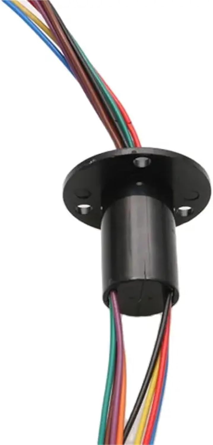 1PCS Wind Power Slip Ring 10A Dia.22mm 2/3/4/6/8CH Channels Wires Slipring Mini Electric Rotary Conductive Joint with Flange(Dia 22mm 8CH 10A)