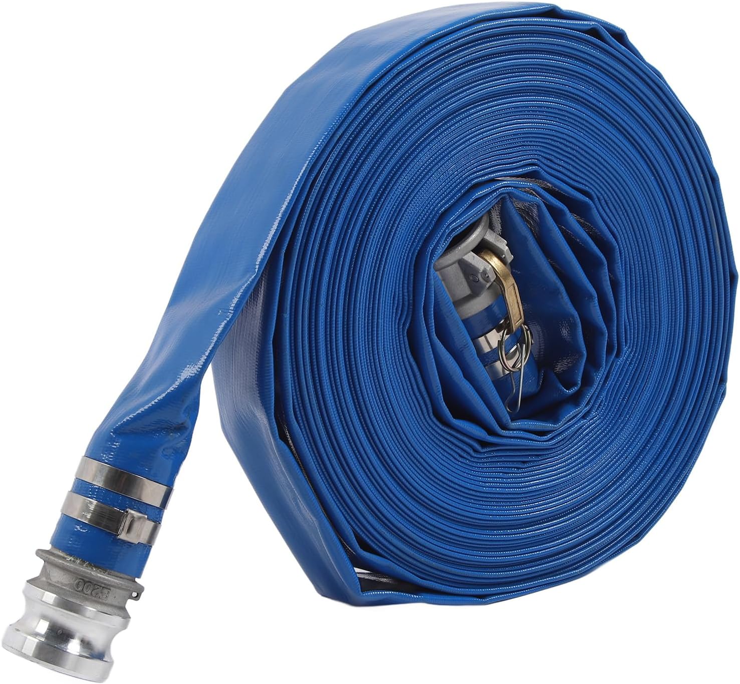 Lay Flat PVC Hose Durable High Pressure Pump Discharge Hose for Pool 2in Water PVC Lay Flat for Garden Blue 30m