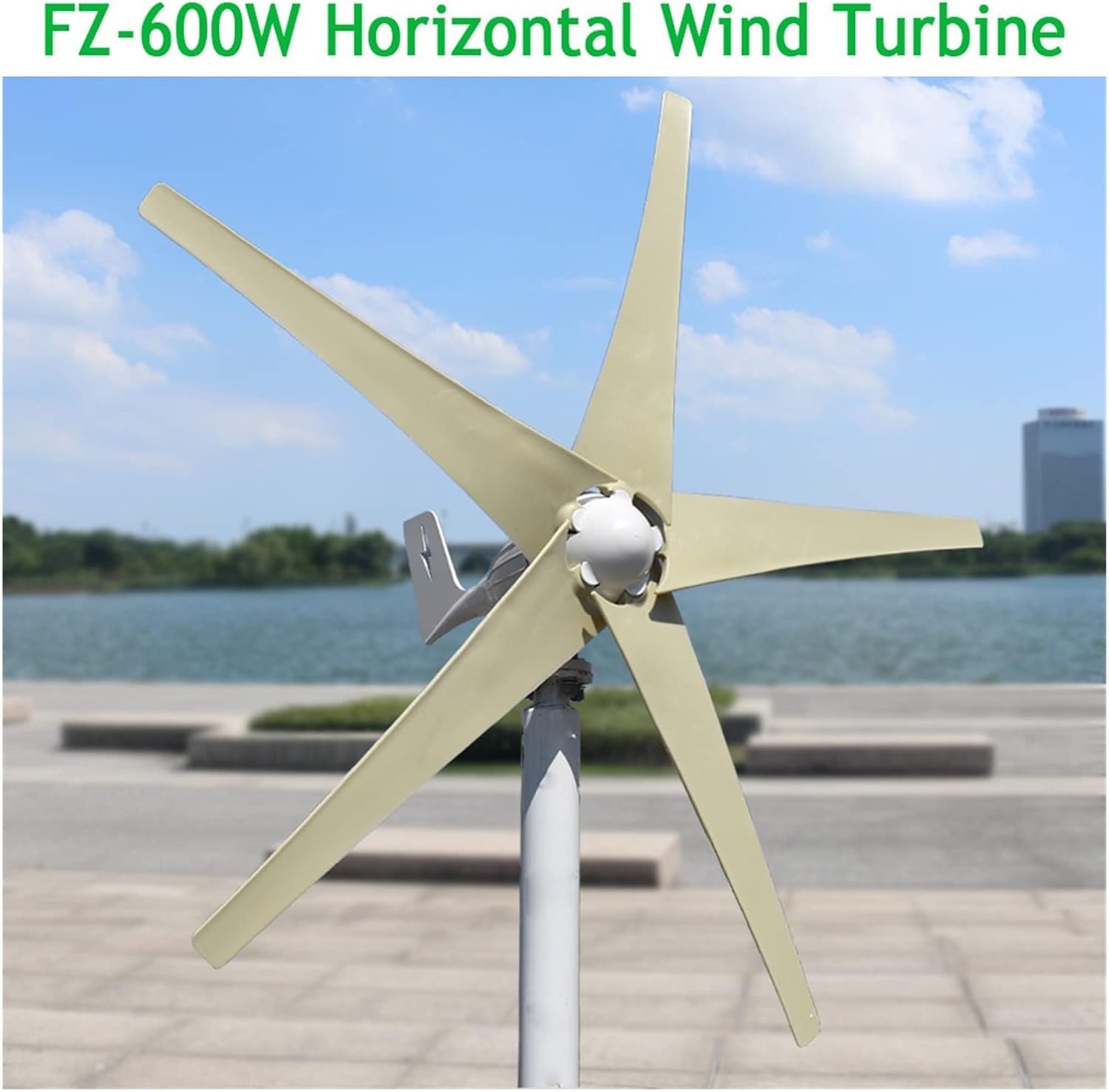 Industrial Wind Turbine Generator 400W 12V 24V Wind Turbine Generator 5 Blades Wind Generator for Home Residential Low Start Up Wind Turbine Generator Kit+ MPPT Charge Controller Solar and Wind Power