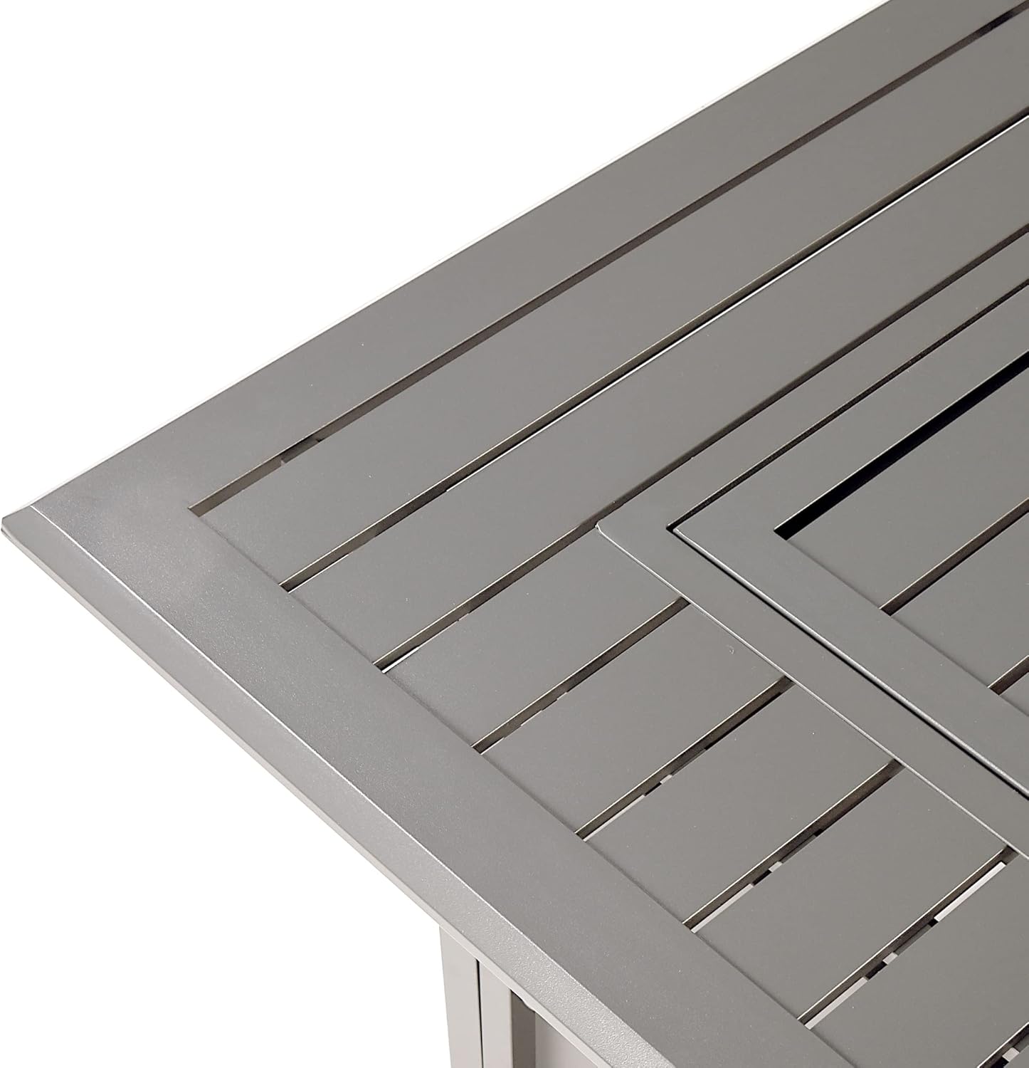 Rectangular 46 in. x 31 in. Aluminum Propane Fire Pit Table, Glass Beads, Two Covers, Lid, 57,000 BTUs in Grey Finish