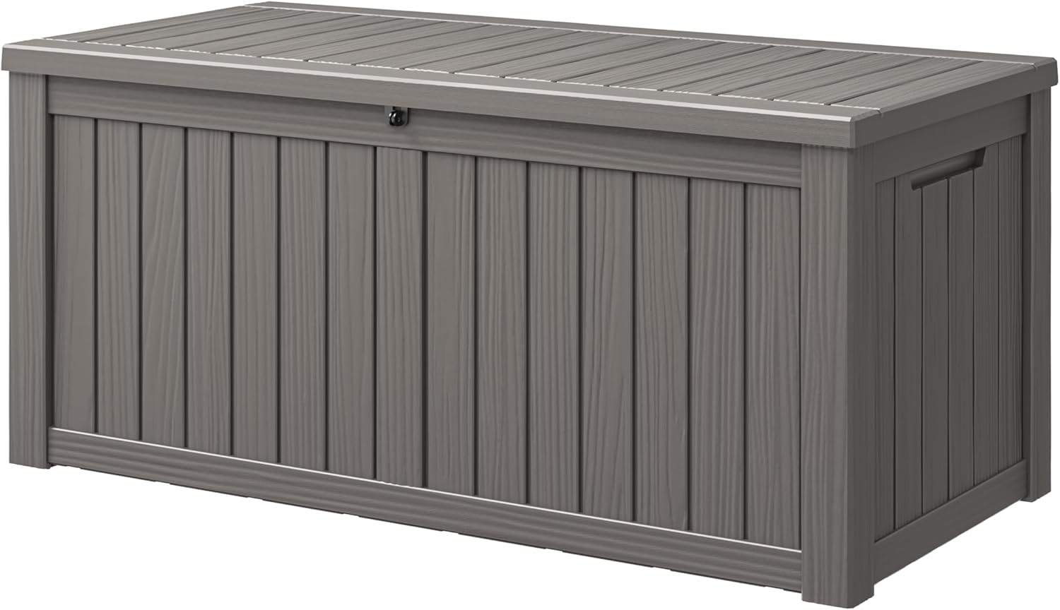 NUNU LAB 150 Gallon Outdoor Storage Box,Resin Large Sturdy Deck Box, Backyard Outside Storage Box Waterproof with Double Wall Panels,Package Delivery Garden Outdoor Hose