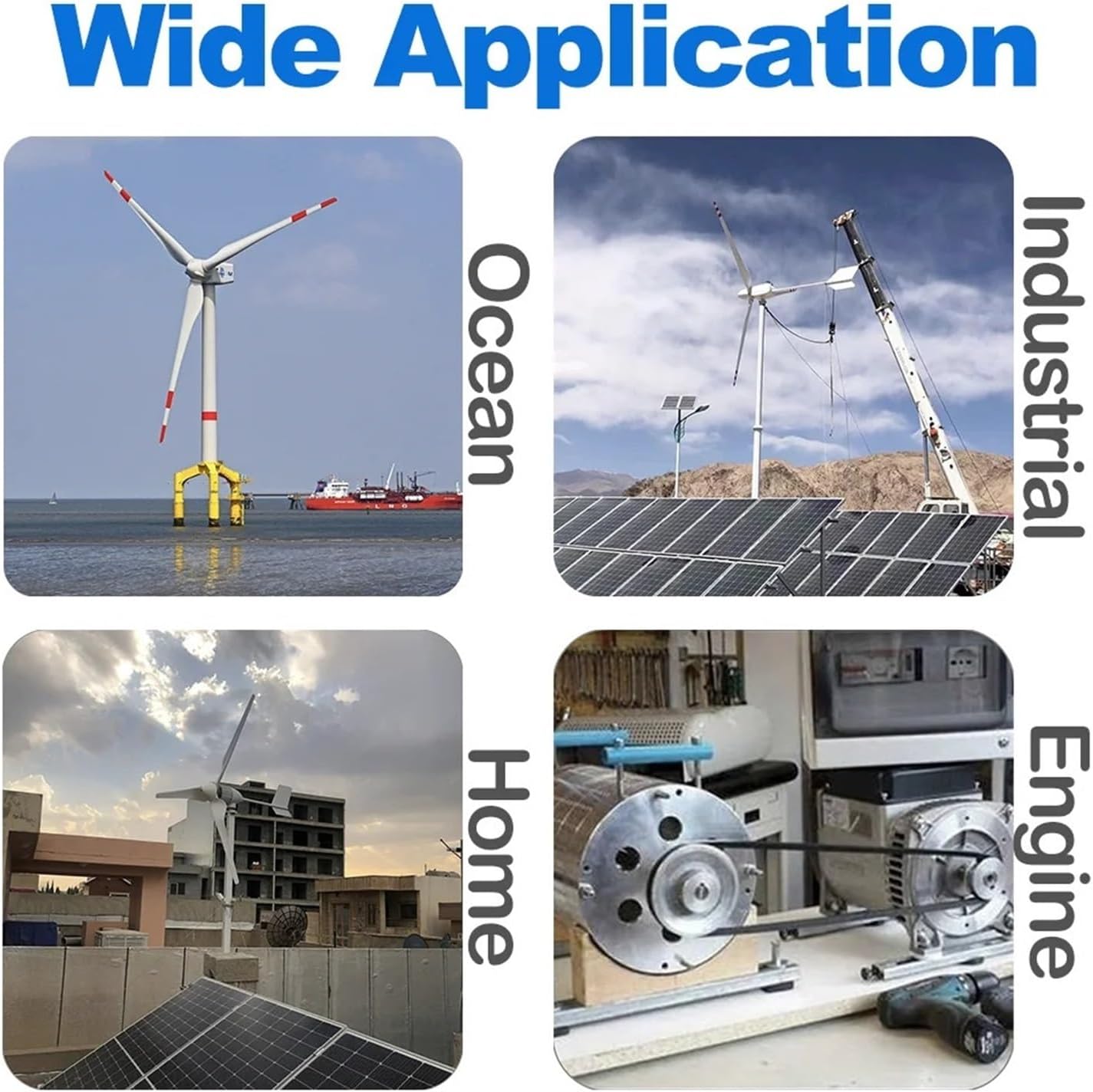 2000W Wind Turbine Generator 12V 24V 48V Low RPM Power Magnetic Water Turbine Hydro tor Low Starting Speed for Home(with Base,Double Shaft_24V)