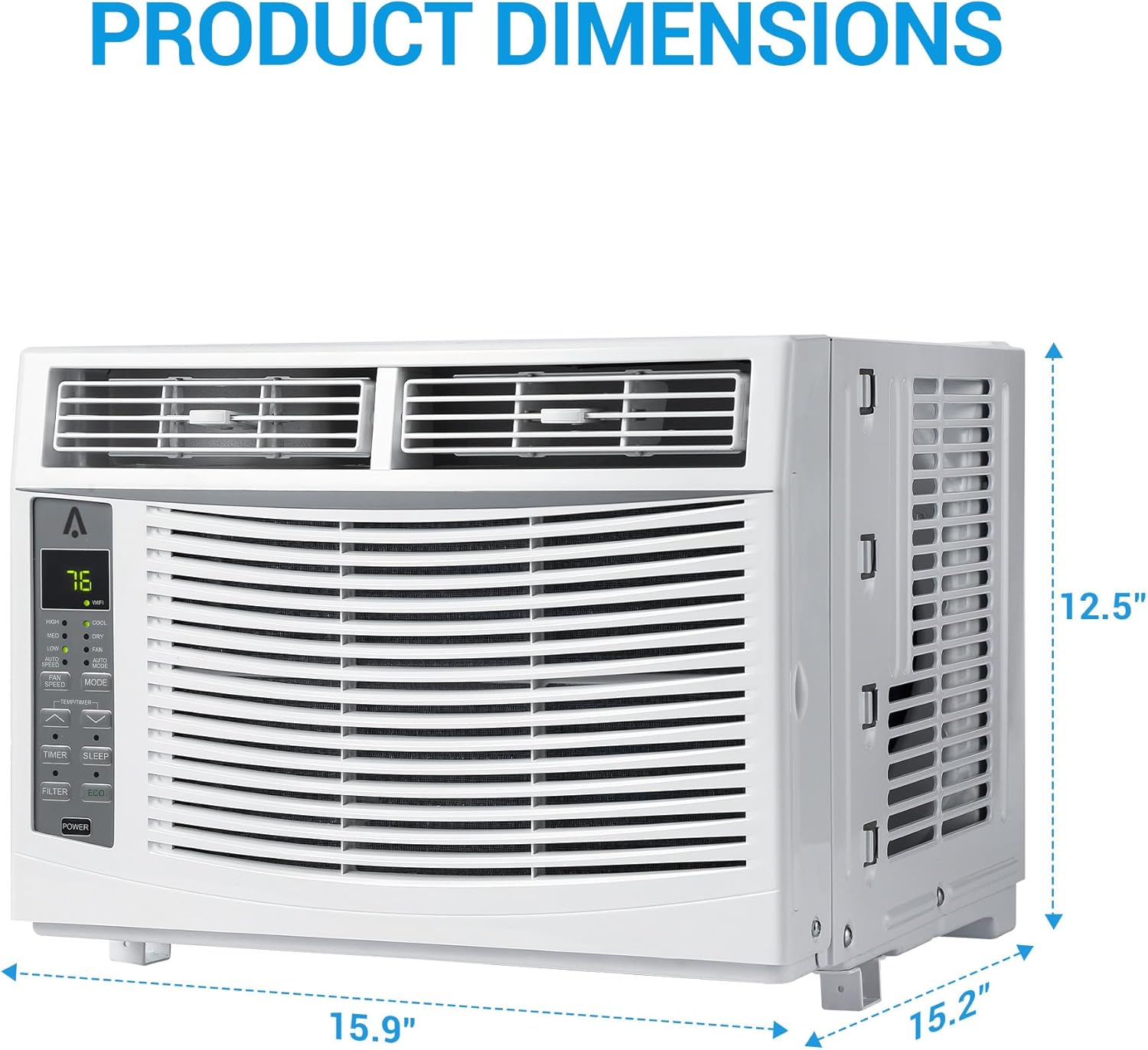 Towallmark 6,000 Btu Window Air Conditioner, Cools Up to 250 Sq. Ft with Cooling, Dehumidifier, 3 Fan Speed, Window-Mounted Room Ac Window Unit with Remote, Easy Install Kit for Home