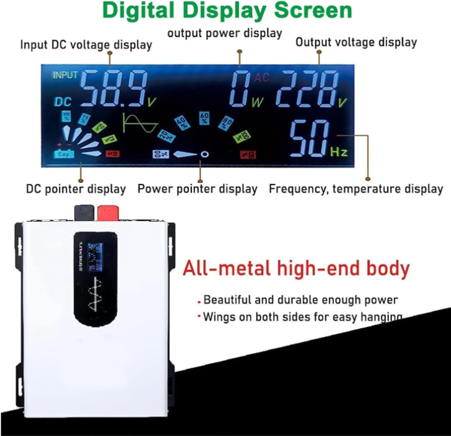 60V to 220V 50HZ,Low Frequency Solar Inverter,12000W Pure Sine Wave Power Inverter Dc12v 24V 48V 60V 72V to 110V 220V Home Energy Storageinverters Suitable for Outdoor Use