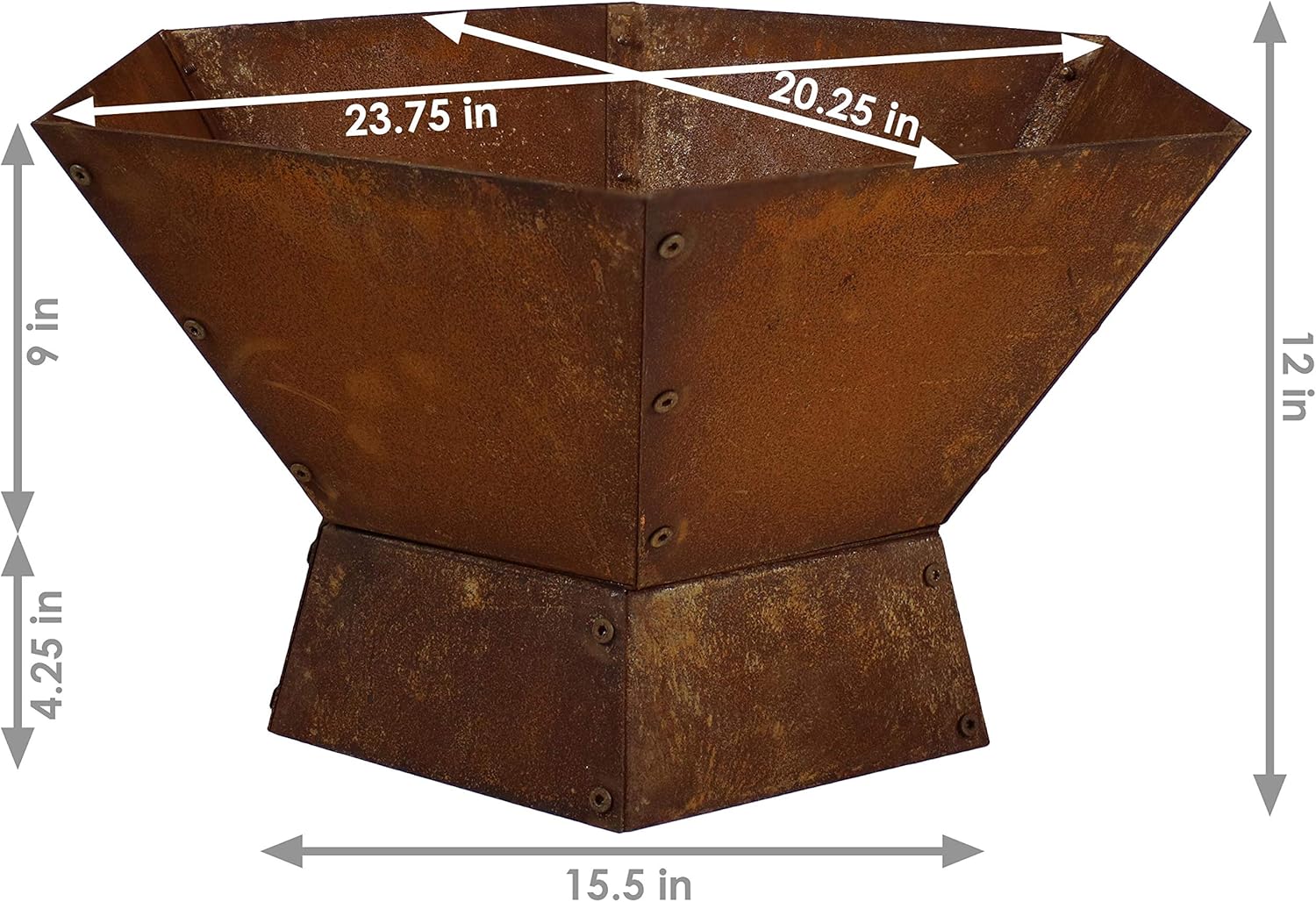 Sunnydaze Rustic Affinity 23-Inch Steel Raised Outdoor Fire Pit and 26-Inch Poker – Indoor or Outdoor Use