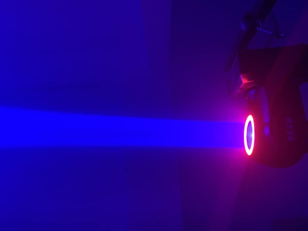 Moving Head DJ Lights 60W LED Stage Light, Beam with Halo Effect RGBW 4in1, Super Bright DMX512 Sound Control Spot Lighting for Show DJ Party Club Disco Wedding Events