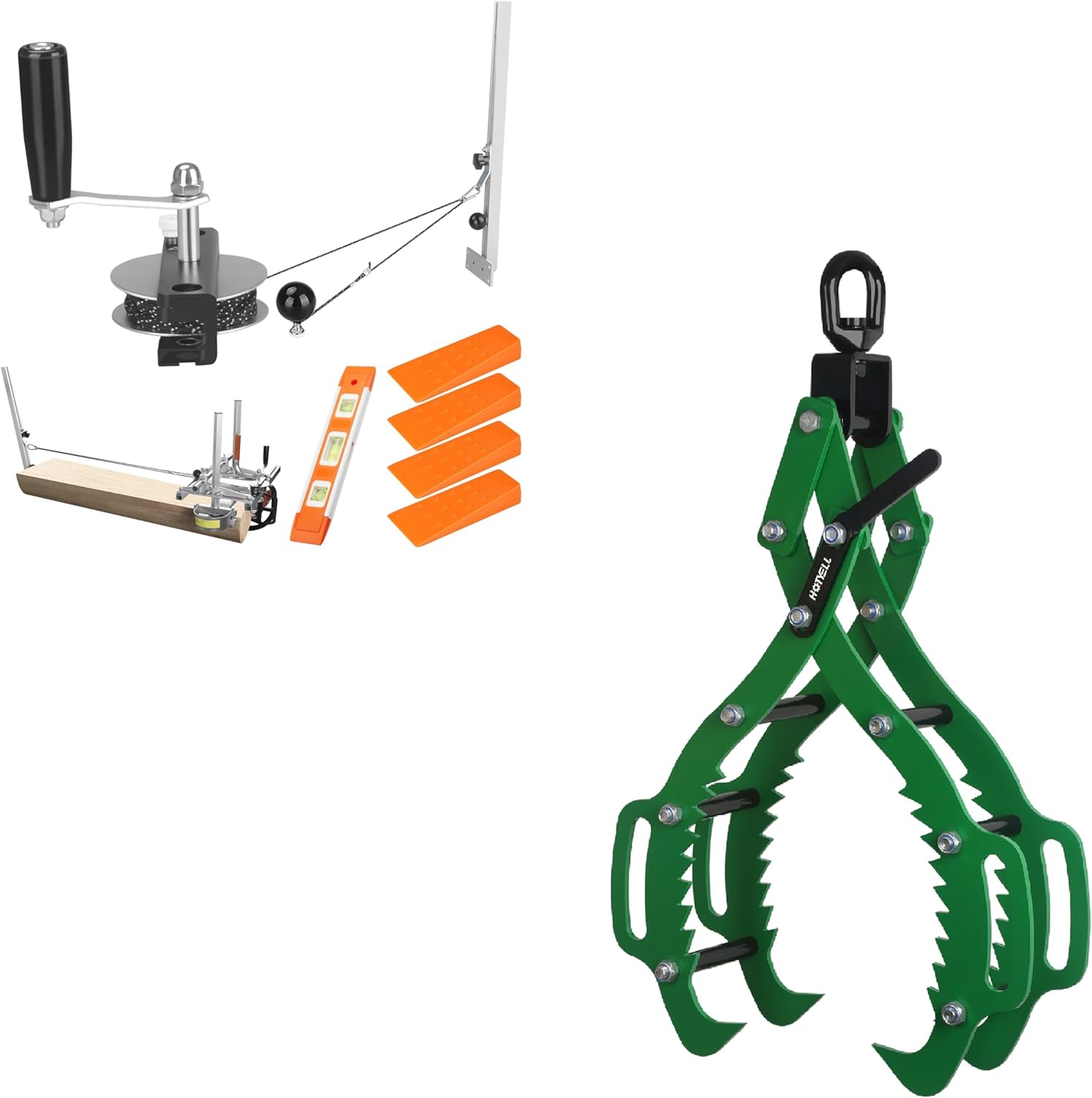 32‘’ Log Lifting Tongs and Chainsaw Mill Winch Kit for Chain Saw Milling