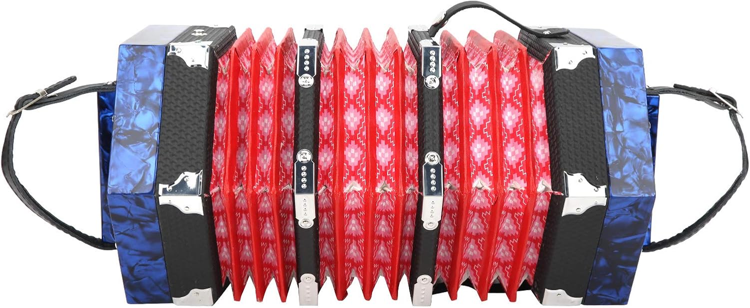 Concertina Accordion Portable, Professional Musical Instrument, Royal Blue - Ergonomic Design, Adjustable Strap, Ideal for Beginners and Adults (Royal Blue)