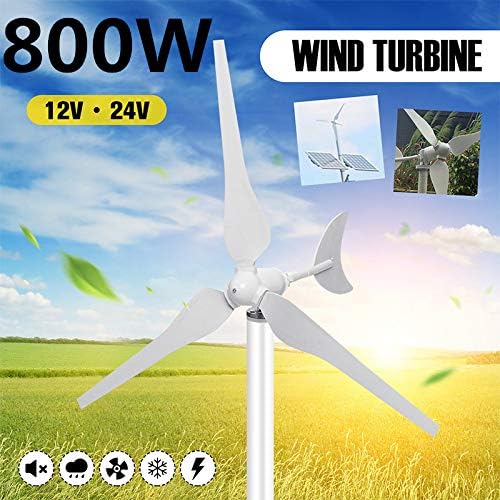 SISHUINIANHUA 800W Wind Generator AC12V/24V Wind Turbines Wind Turbines Generator with 3 Nylon Fiber Blades for Home Solar Streetlight,Boat,12v