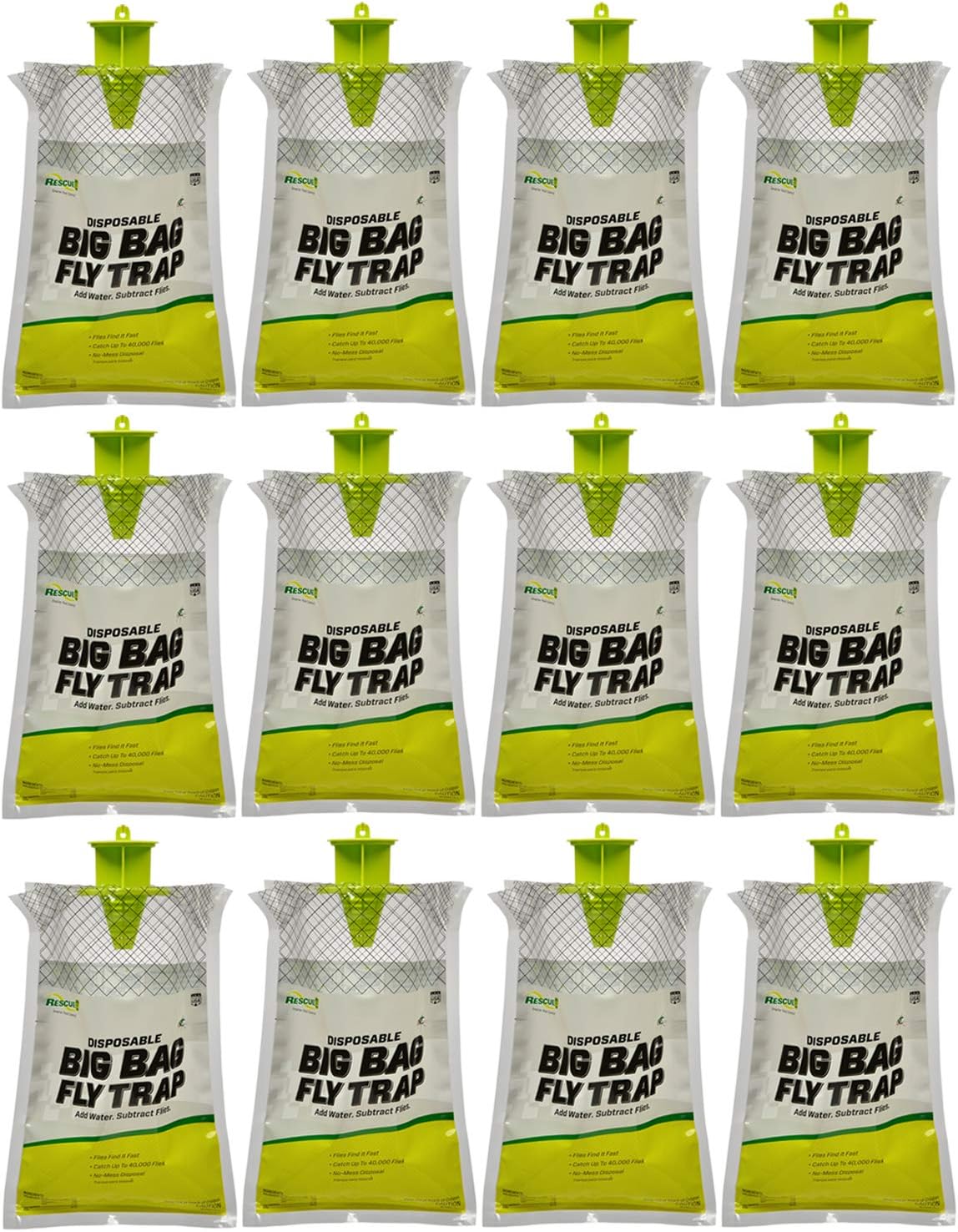 RESCUE! Big Bag Fly Trap – Disposable, Outdoor Use - 12 Traps
