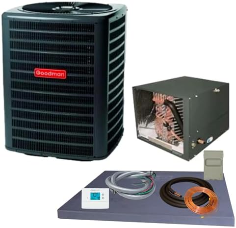 Goodman 2 ton 14.3 SEER2 Partial Split System with horizontal coil with install accessories! (GLXS4BA2410 CHPTA2426B3)