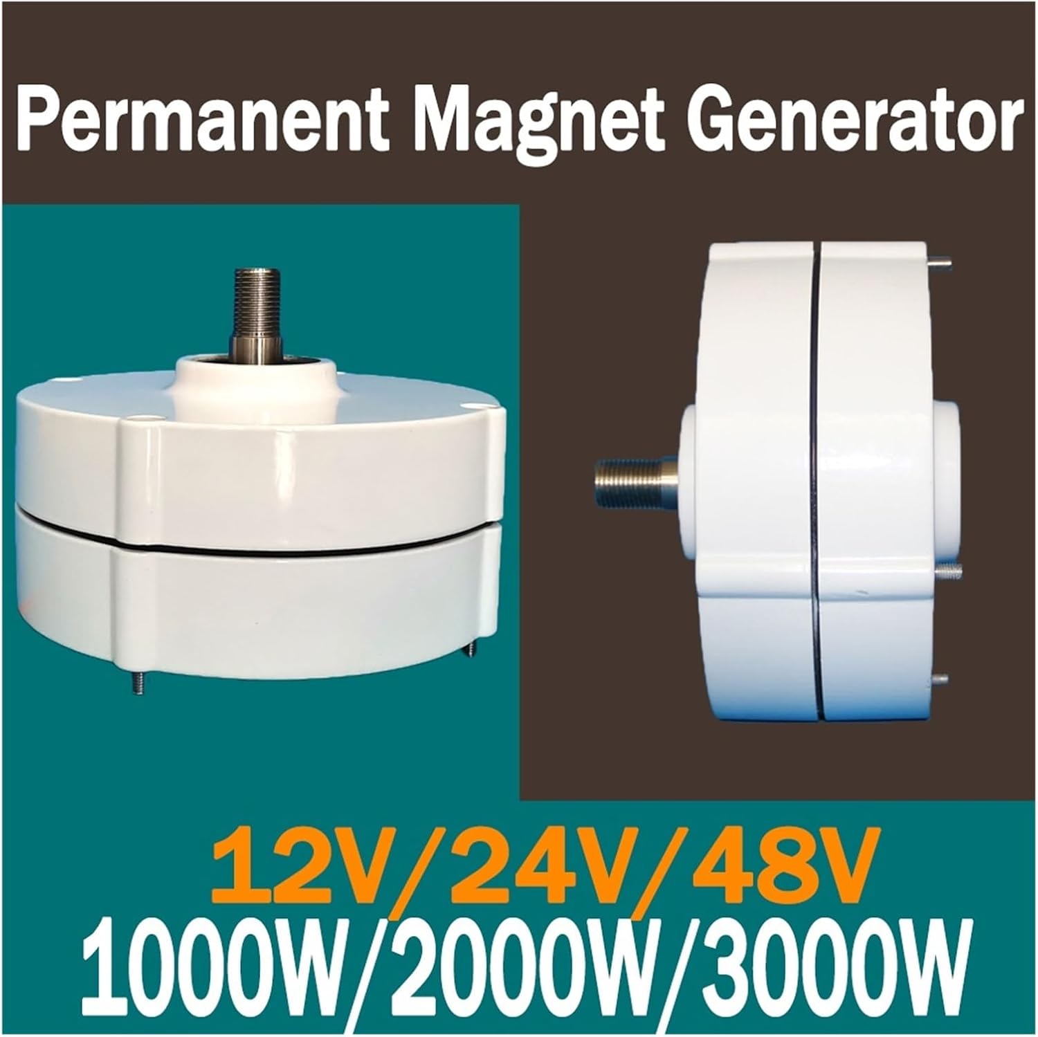 Wind Turbine Generators Kit 1KW 2KW 3KW 24V 48V Permanent Magnet Generator for DIY Horizontal Wind Turbine Generator Windmill Low Starting Speed for Home(Single Shaft,24V_3000W)