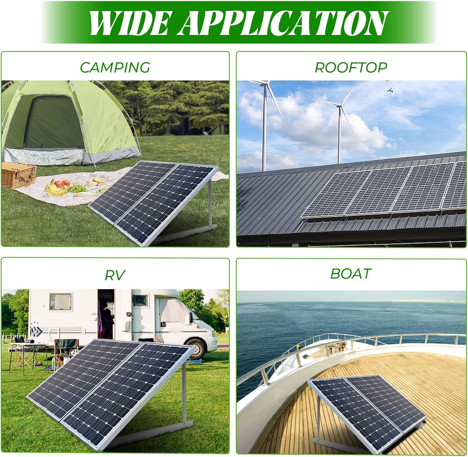 2 Sets Solar Panel Mount Brackets, 45inch Solar Panel Stands for Ground Roof RV Boat Off-Grid Camper, 0 to 90° Adjustable Photovoltaics Mounting Kit with Foldable Tilt Legs, for 2-4pcs 150-600 Watt