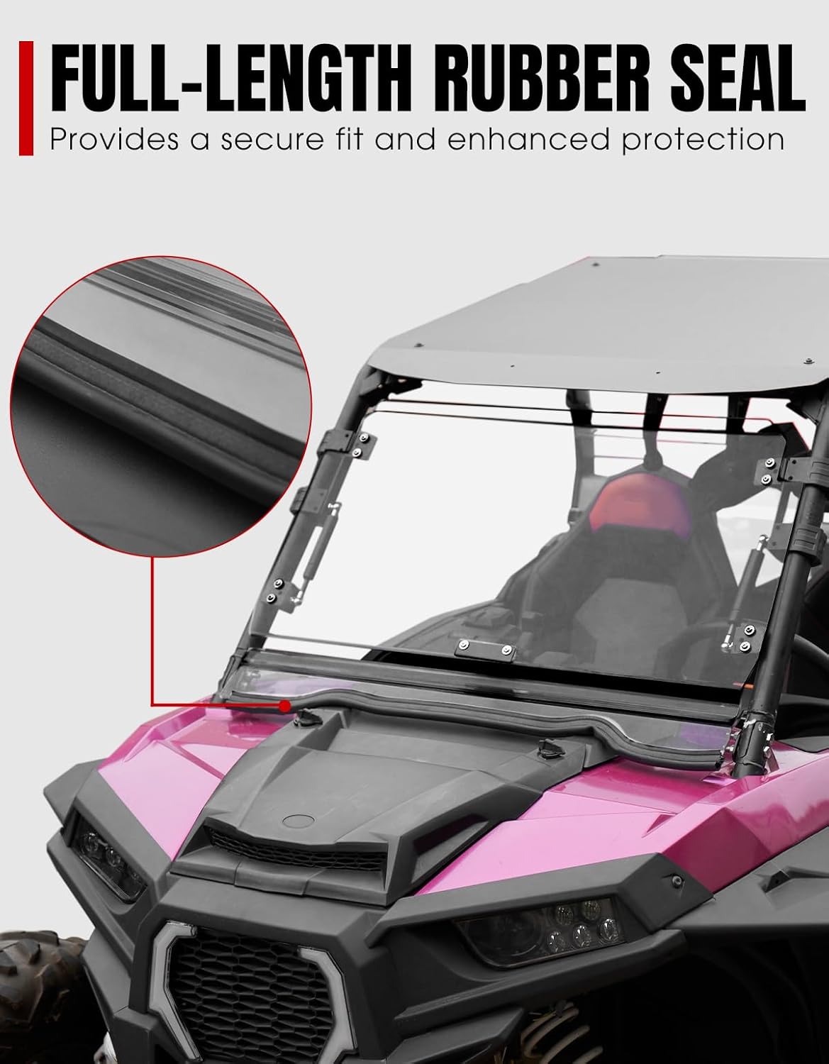 A & UTV PRO 3-IN-1 Flip UP Full Windshield for 2014-2018 Polaris RZR XP 900/ XP4 900 / RZR XP 1000 / XP 4 1000 Front Windshield Accessories, Hard Coated PC Folding Window with 3 Settings Clear Vison