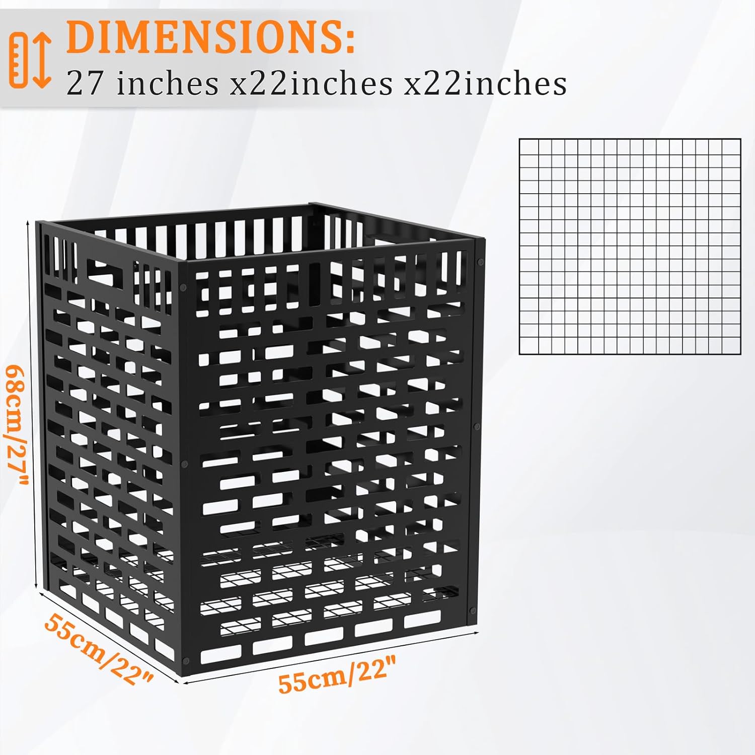 63 Gallon Burn Barrel for Yard Waste – Heavy Duty Outdoor Incinerator Drum with Burn Cage, Rust-Resistant Coating & High-Temp Fire Pit for Burning Paper, Leaves, Wood & Trash