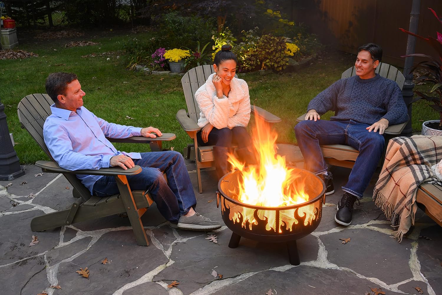 Endless Summer - Oil Rubbed Bronze Wood Burning Fire Pit with Flame Design