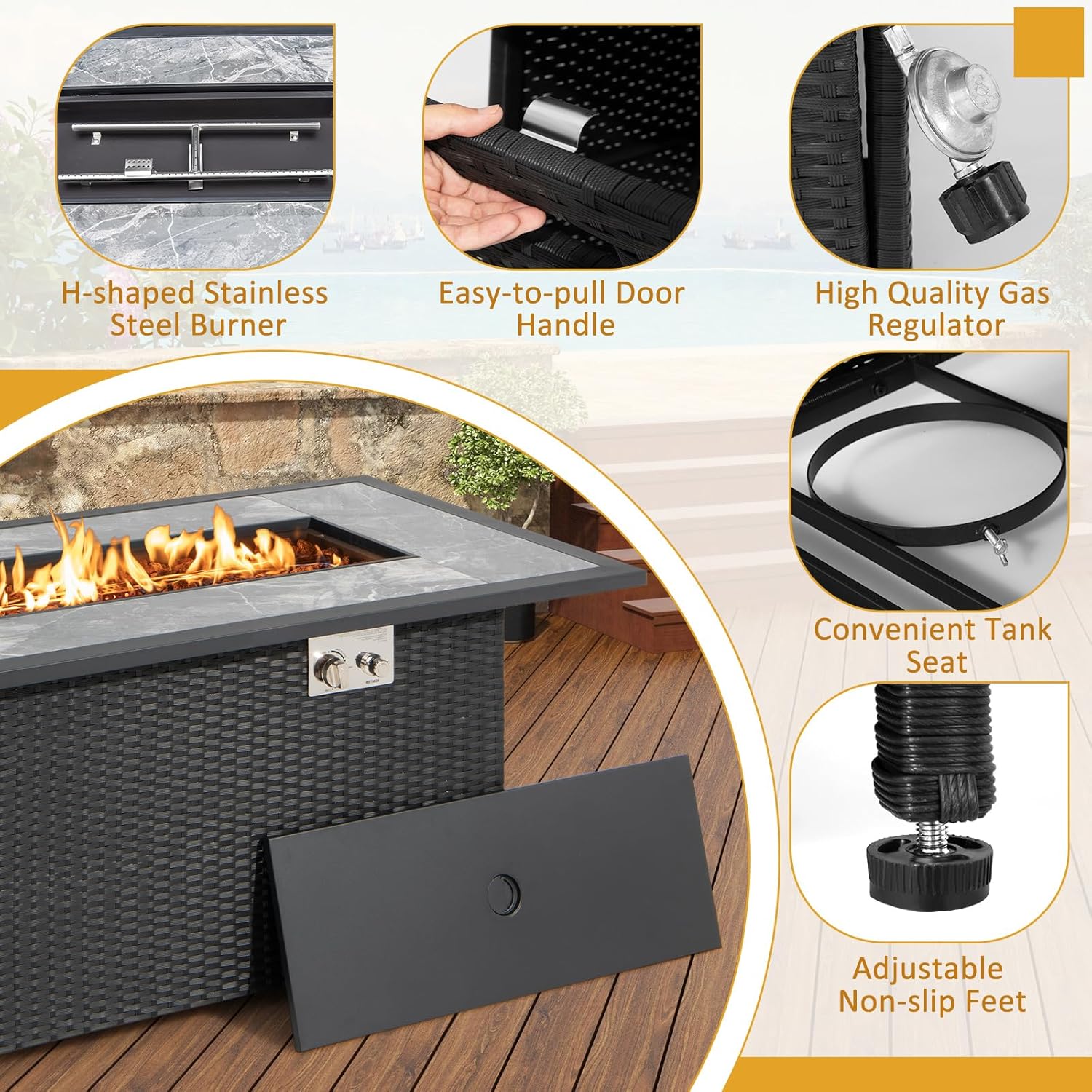 Giantex Outdoor Propane Fire Pit, 52