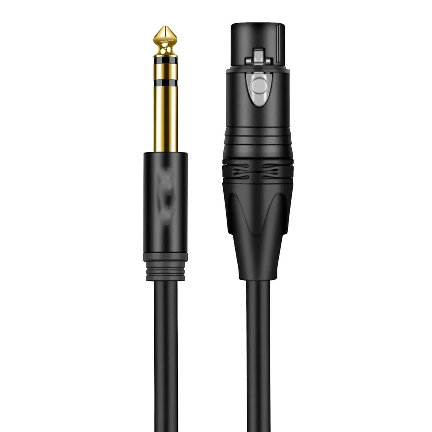Pro Audio Cable 6.35mm to XLR Microphone Speakers HiFi Cable 3pin Female to 6.5mm Male for Mixer Guitar Stereo Power Amplifier(Black-TRS,12m)