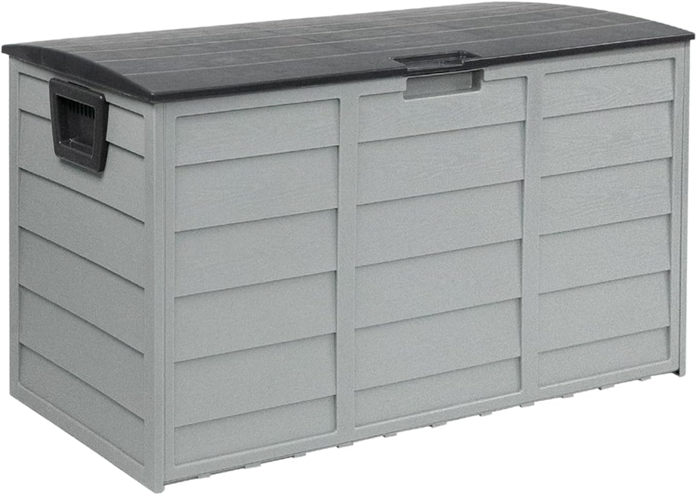 75 Gallon Deck Storage Box Resin Outdoor Storage Container with Handles for Patio Garden Yard(Grey)