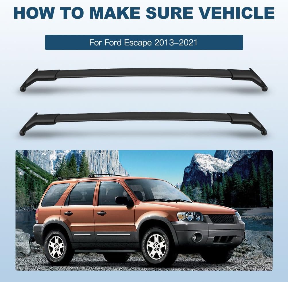 ECCPP Roof Rack Crossbars Compatible for Ford Escape 2013-2019 Cargo Racks Rooftop Luggage Canoe Kayak Carrier Rack - Max Load 150LBS Kayak Rack Accessories