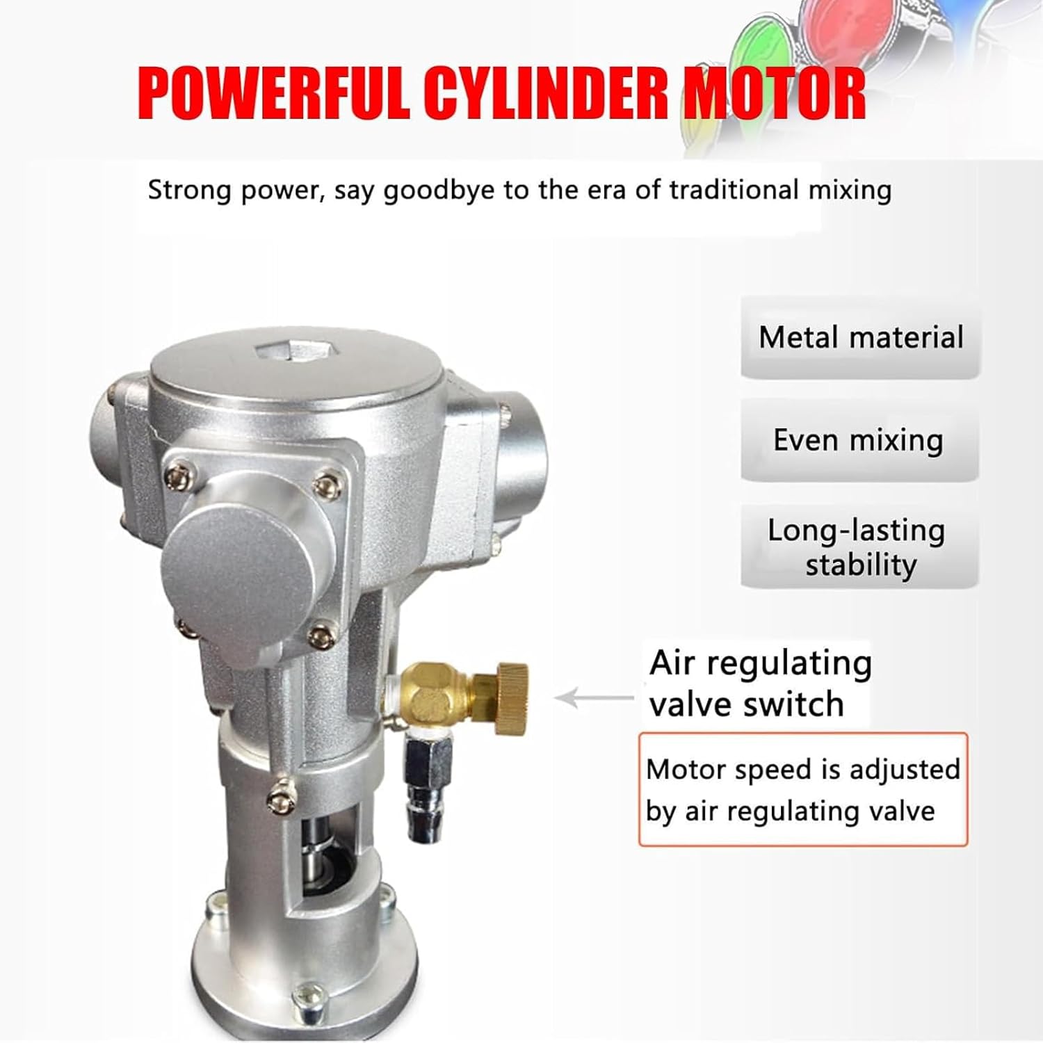 IBC Tote Mixer Agitator, Pneumatic Bracket Mixer, Paint Stirring Machine Mix Tool, with Folding Propeller Suitable for Ink Dissolver Agitator Viscous Liquid Mixer