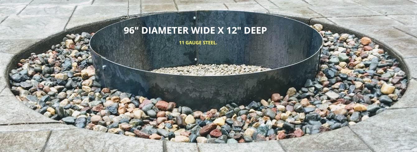 Fire Pit Ring Round Large 8' ft Dia.Steel Metal Campfire Ring.