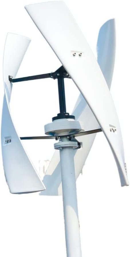 Wind Turbine, Energy Windmill 400w 600w 800w Vertical Axis Permanent Maglev Wind Turbine Generator 12v 24v 48v with MPPT Controller(White,24V)
