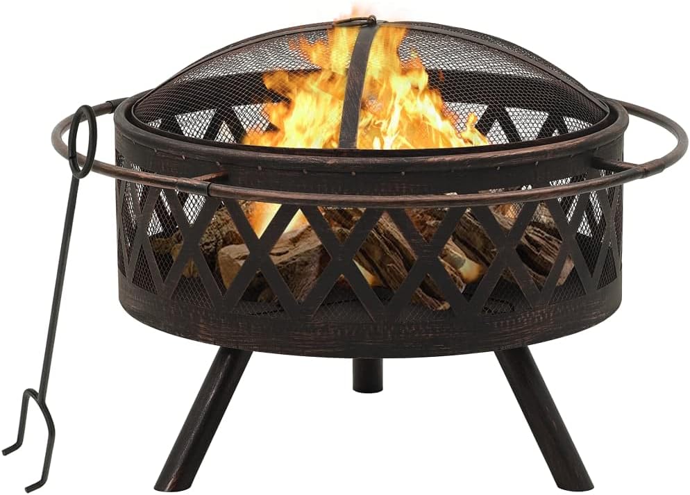 CHARMMA ic Fire Pit with Poker 29.9 XXL Steel-8.76KG