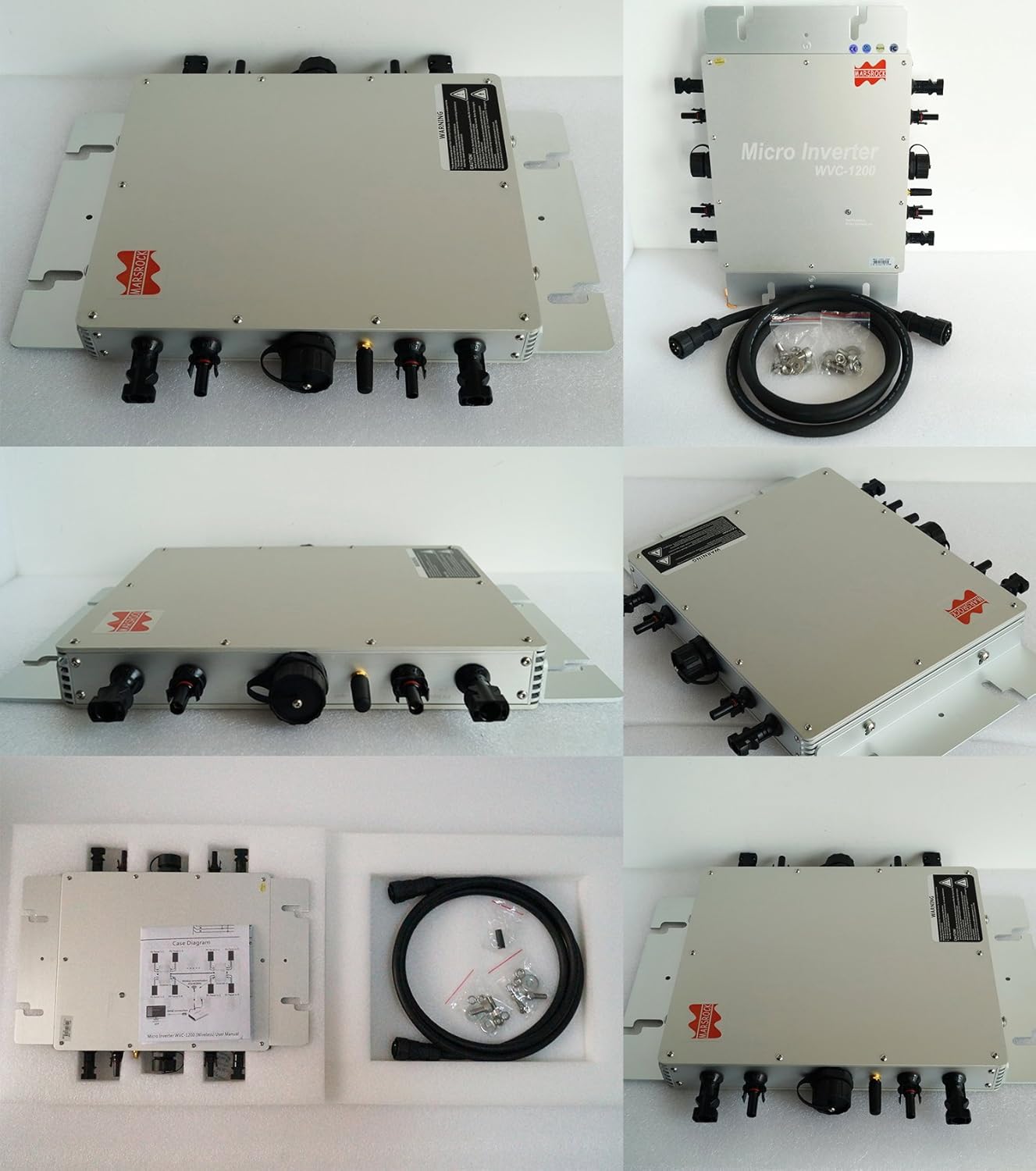 1200W Micro Inverter with Communication Function 22-50Volt DC 180-260Volt AC Grid Tie Inverter for 4pcs 300W 36V PV Panels(AC 220V)